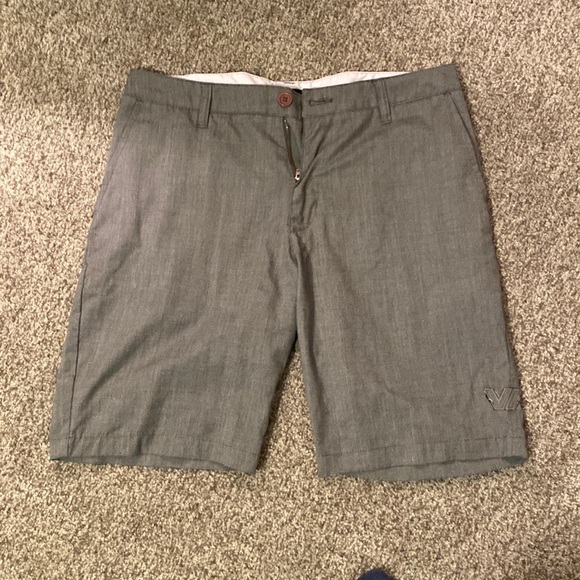 Gray RVCA flat front shorts. - Picture 1 of 2